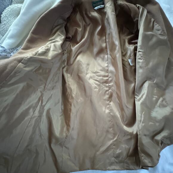 Vintage Harve Benard Camel Wool Cashmere 1980s Blazer with Shoulder Pads L - XL - Picture 13 of 13